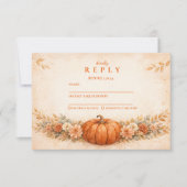 Rustic Pumpkin Floral Fall Graduation RSVP Kaartje (Voorkant)