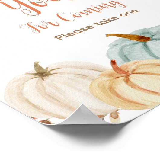 Rustic Pumpkin Floral Hartelijk dank voor uw komst Poster (Hoek)