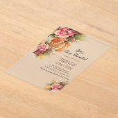 Rustic Pumpkin Friendsgiving Acryl Uitnodigingen (Laagn)