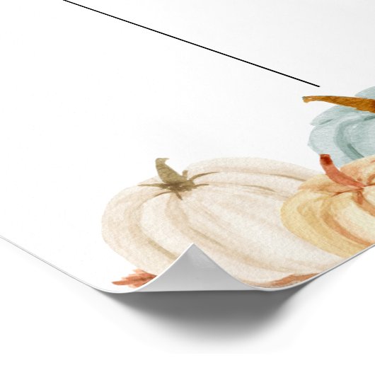 Rustic Pumpkin Gender onthullen Poster stemraad (Hoek)