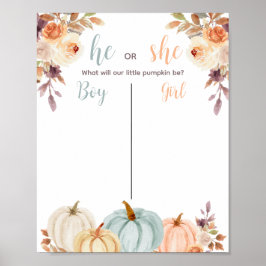 Rustic Pumpkin Gender onthullen Poster stemraad