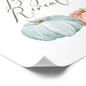 Rustic Pumpkin Gender onthult Herfst Welkomstbord Poster (Hoek)