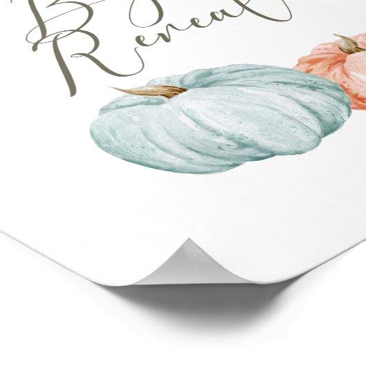 Rustic Pumpkin Gender onthult Herfst Welkomstbord Poster (Hoek)