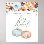 Rustic Pumpkin Gender onthult Herfst Welkomstbord Poster (Voorkant)
