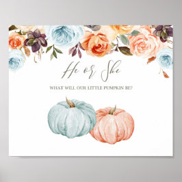 Rustic Pumpkin Gender onthult welkomstdecoratie Poster