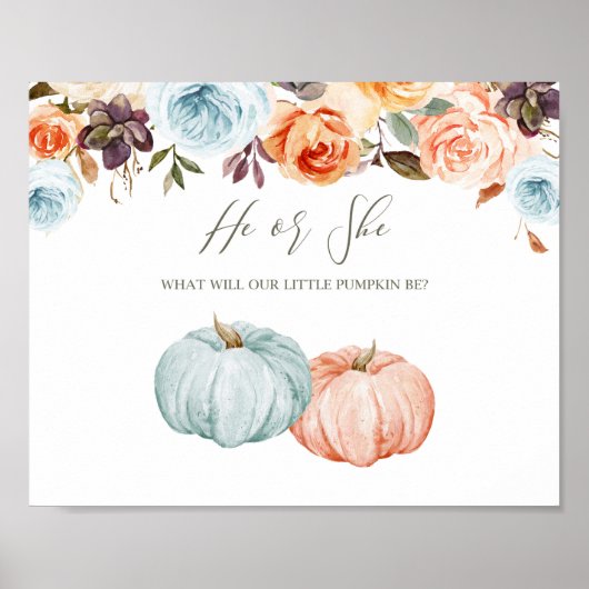 Rustic Pumpkin Gender onthult welkomstdecoratie Poster (Voorkant)