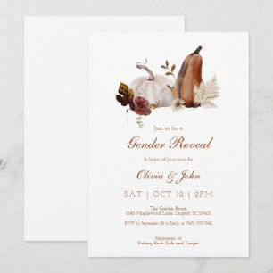Rustic Pumpkin Geslacht Onthulling Uitnodiging
