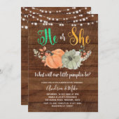 Rustic Pumpkin Geslacht Partij Kaart (Voorkant / Achterkant)