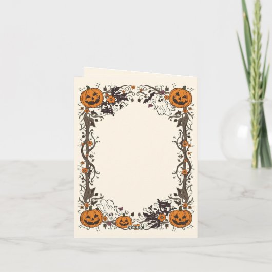 Rustic Pumpkin & Ghost Spooky Fall Halloween Party (Achterkant)