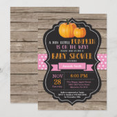 Rustic Pumpkin Girl Baby shower Invitation Kaart (Voorkant / Achterkant)