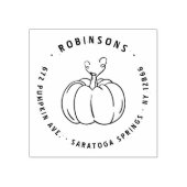 Rustic Pumpkin Halloween Fall Return Address Rubberstempel (Afrduk)