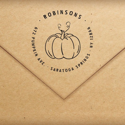 Rustic Pumpkin Halloween Fall Return Address Rubberstempel