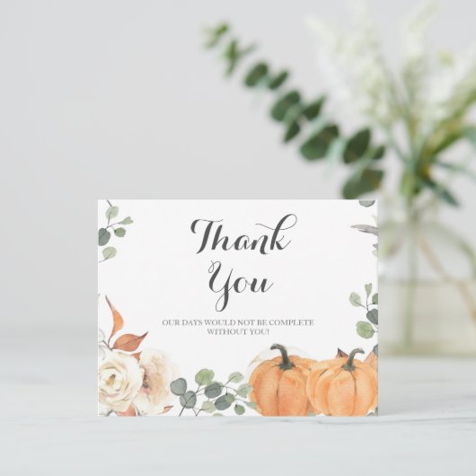 Rustic pumpkin - Hartelijk dank. Bedankkaart (Staand voorkant)