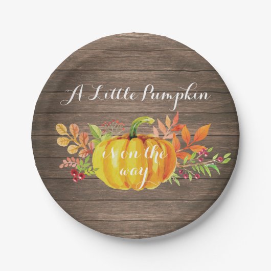 Rustic Pumpkin Herfst Baby shower Bord (Voorkant)
