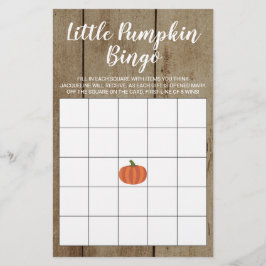 Rustic Pumpkin Herfst Baby shower Gift Bingo Kaart