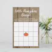 Rustic Pumpkin Herfst Baby shower Gift Bingo Kaart (Staand voorkant)