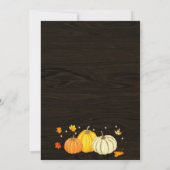 Rustic Pumpkin Herfst Baby shower Kaart (Achterkant)