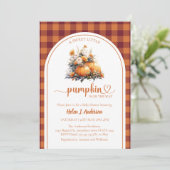 Rustic Pumpkin Herfst Baby shower Kaart (Staand voorkant)
