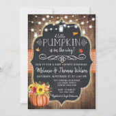Rustic Pumpkin Herfst Baby shower Kaart (Voorkant)