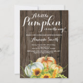 Rustic Pumpkin Herfst Baby shower Kaart (Voorkant)