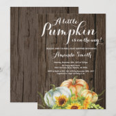 Rustic Pumpkin Herfst Baby shower Kaart (Voorkant / Achterkant)