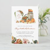 Rustic Pumpkin Herfst Baby shower Kaart (Staand voorkant)