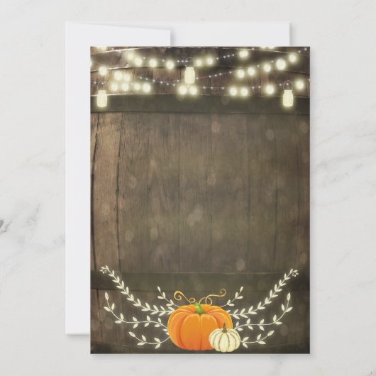 Rustic Pumpkin Herfst Baby shower Kaart (Achterkant)