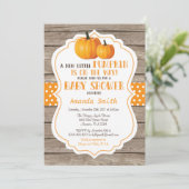 Rustic Pumpkin Herfst Baby shower Kaart (Staand voorkant)