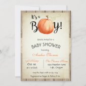 Rustic Pumpkin Herfst Baby shower Kaart (Voorkant)