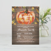 Rustic Pumpkin Herfst Baby shower Kaart (Staand voorkant)
