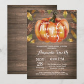 Rustic Pumpkin Herfst Baby shower Kaart (Voorkant / Achterkant)