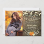 Rustic Pumpkin Herfst Baby shower Uitnodigingsfoto Kaart (Voorkant)