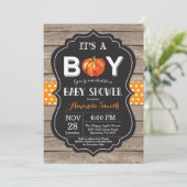 Rustic Pumpkin Herfst Baby shower-uitnodigingskaar Kaart (Staand voorkant)