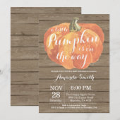 Rustic Pumpkin Herfst Baby shower-uitnodigingskaar Kaart (Voorkant / Achterkant)
