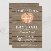 Rustic Pumpkin Herfst Baby shower-uitnodigingskaar Kaart (Voorkant / Achterkant)