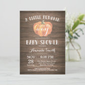 Rustic Pumpkin Herfst Baby shower-uitnodigingskaar Kaart (Staand voorkant)