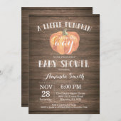Rustic Pumpkin Herfst Baby shower-uitnodigingskaar Kaart (Voorkant / Achterkant)