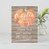 Rustic Pumpkin Herfst Baby shower-uitnodigingskaar Kaart (Staand voorkant)
