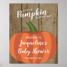 Rustic Pumpkin Herfst Baby shower Welkom