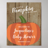 Rustic Pumpkin Herfst Baby shower Welkom Poster (Voorkant)