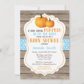 Rustic Pumpkin Herfst Boy Baby shower Kaart (Voorkant)