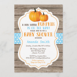 Rustic Pumpkin Herfst Boy Baby shower Kaart