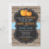 Rustic Pumpkin Herfst Boy Baby shower Uitnodiging (Voorkant)