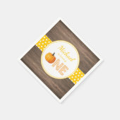 Rustic Pumpkin Herfst eerste verjaardag Geel Servet (Hoek)