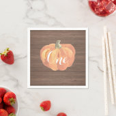 Rustic Pumpkin Herfst First Birthday Party Napkin Servet (Insitu)