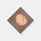 Rustic Pumpkin Herfst First Birthday Party Napkin Servet (Hoek)