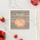 Rustic Pumpkin Herfst First Birthday Party Servet (Insitu)