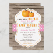 Rustic Pumpkin Herfst Girl Baby shower Uitnodiging (Voorkant / Achterkant)