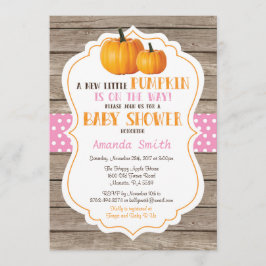 Rustic Pumpkin Herfst Girl Baby shower Uitnodiging