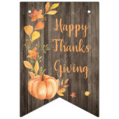 Rustic Pumpkin Herfst Harvest Thanksgiving Vlaggetjes (Eerste vlag)